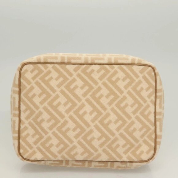 Authentic FENDI Zucca Canvas Vanity Pouch Beige Gold bst551-112825 - Picture 3 of 16